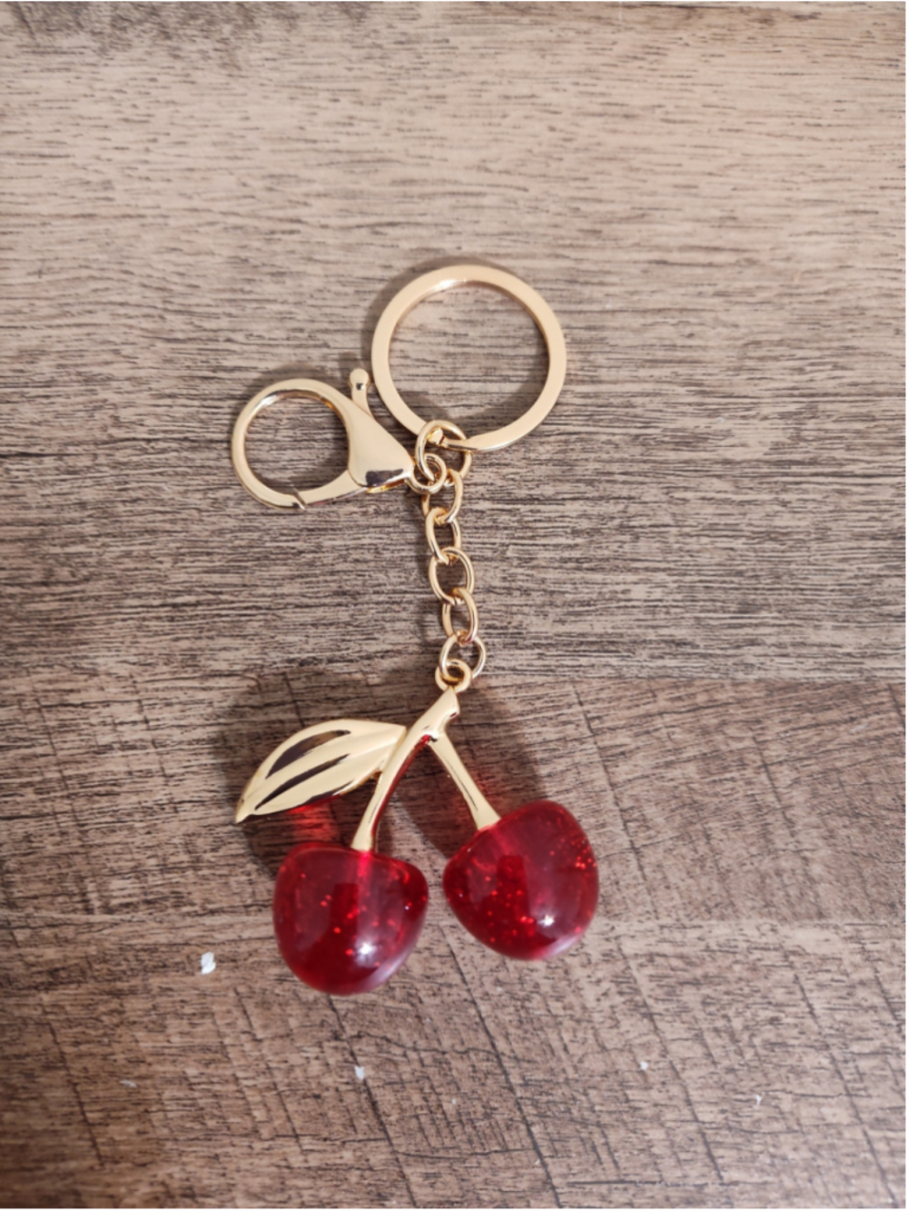 Women's Unbranded Cherry Keychain One Size Red Gold